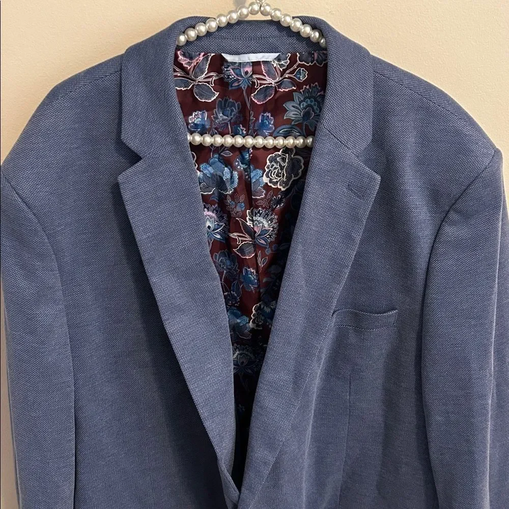 NEW Johnny Bigg Men's Blue Venice Textured Stretch Blazer Size 54
